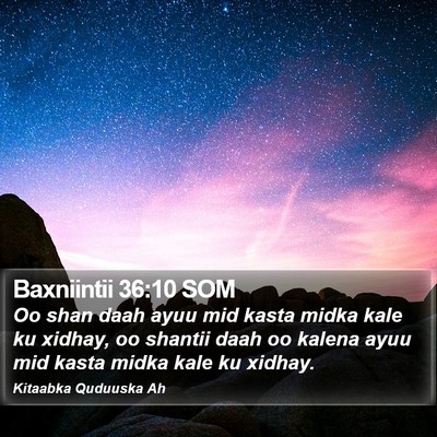 Baxniintii 36:10 SOM Bible Verse Image