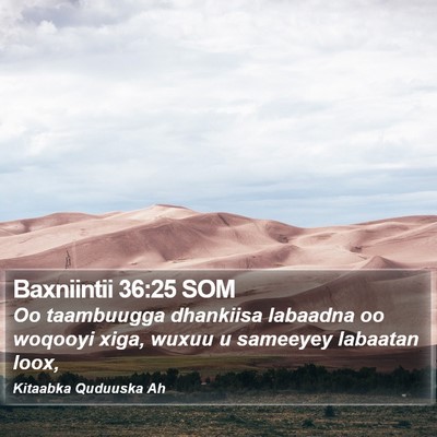 Baxniintii 36:25 SOM Bible Verse Image