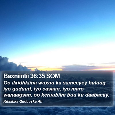Baxniintii 36:35 SOM Bible Verse Image