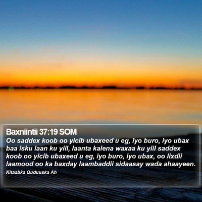 Baxniintii 37:19 SOM Bible Verse Image