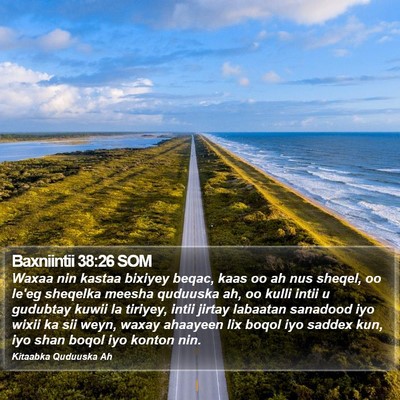Baxniintii 38:26 SOM Bible Verse Image