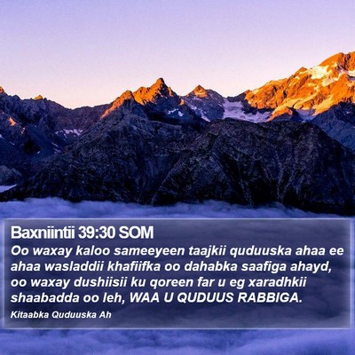 Baxniintii 39:30 SOM Bible Verse Image