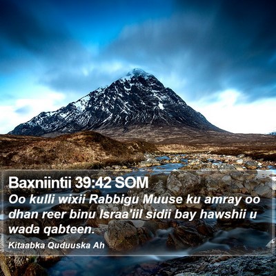 Baxniintii 39:42 SOM Bible Verse Image