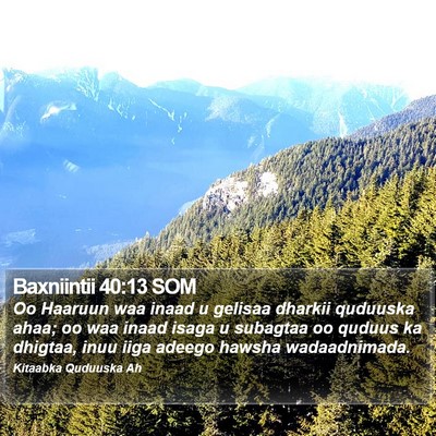 Baxniintii 40:13 SOM Bible Verse Image