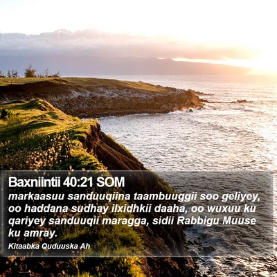 Baxniintii 40:21 SOM Bible Verse Image