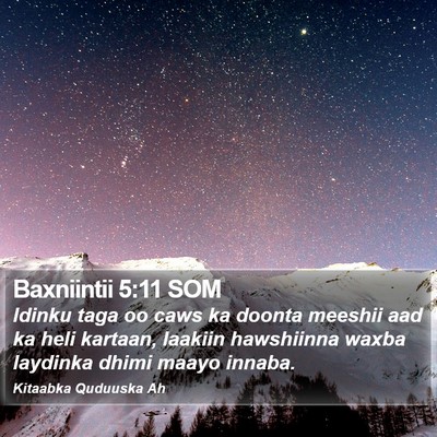 Baxniintii 5:11 SOM Bible Verse Image