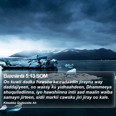 Baxniintii 5:13 SOM Bible Verse Image