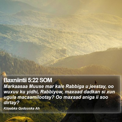 Baxniintii 5:22 SOM Bible Verse Image