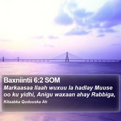 Baxniintii 6:2 SOM Bible Verse Image