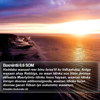 Baxniintii 6:6 SOM Bible Verse Image