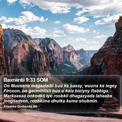 Baxniintii 9:33 SOM Bible Verse Image