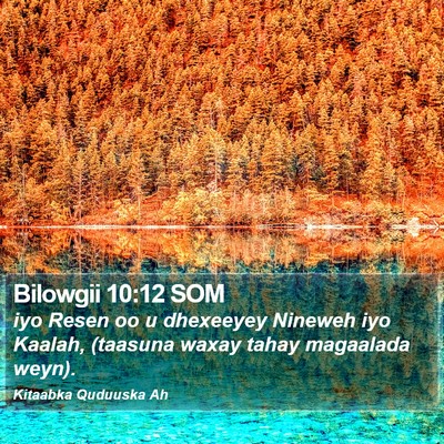 Bilowgii 10:12 SOM Bible Verse Image
