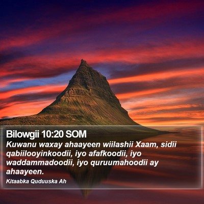 Bilowgii 10:20 SOM Bible Verse Image