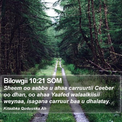 Bilowgii 10:21 SOM Bible Verse Image