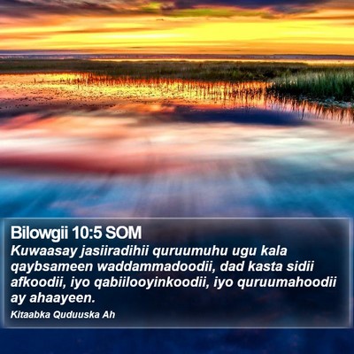 Bilowgii 10:5 SOM Bible Verse Image