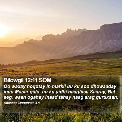 Bilowgii 12:11 SOM Bible Verse Image