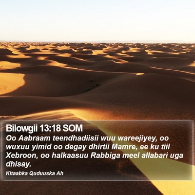 Bilowgii 13:18 SOM Bible Verse Image