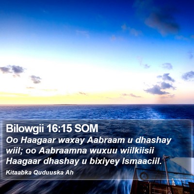 Bilowgii 16:15 SOM Bible Verse Image