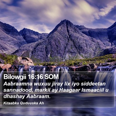 Bilowgii 16:16 SOM Bible Verse Image