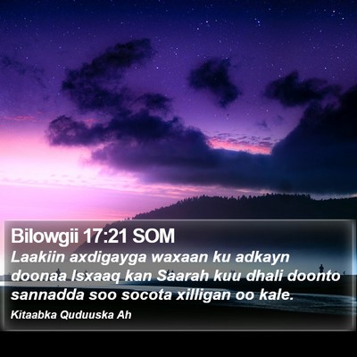 Bilowgii 17:21 SOM Bible Verse Image