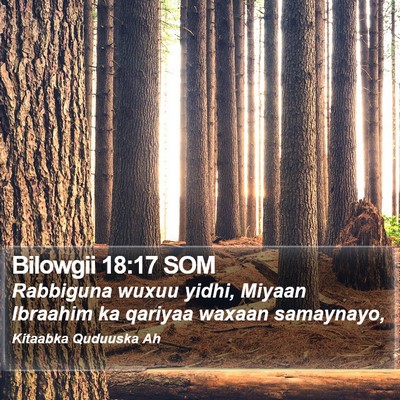 Bilowgii 18:17 SOM Bible Verse Image