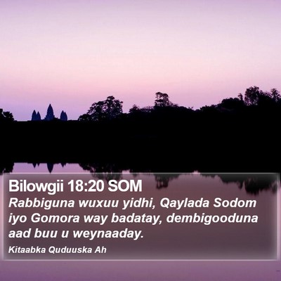 Bilowgii 18:20 SOM Bible Verse Image