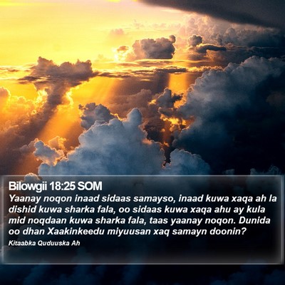 Bilowgii 18:25 SOM Bible Verse Image