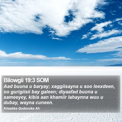 Bilowgii 19:3 SOM Bible Verse Image