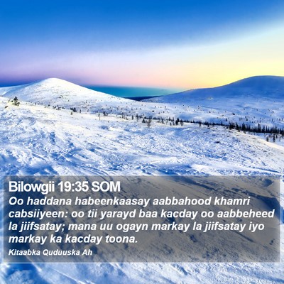 Bilowgii 19:35 SOM Bible Verse Image