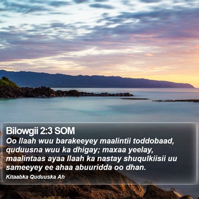Bilowgii 2:3 SOM Bible Verse Image
