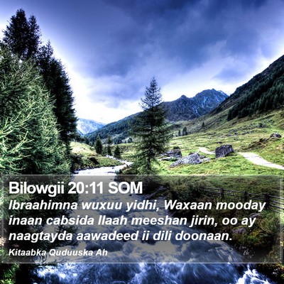Bilowgii 20:11 SOM Bible Verse Image