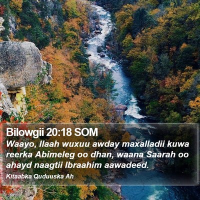 Bilowgii 20:18 SOM Bible Verse Image