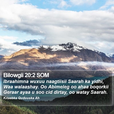 Bilowgii 20:2 SOM Bible Verse Image