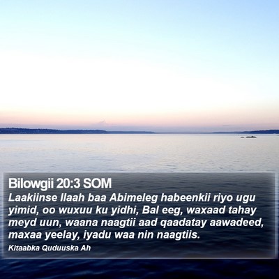 Bilowgii 20:3 SOM Bible Verse Image