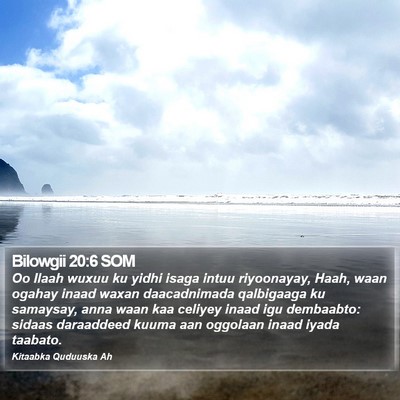 Bilowgii 20:6 SOM Bible Verse Image