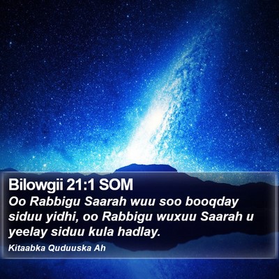 Bilowgii 21:1 SOM Bible Verse Image
