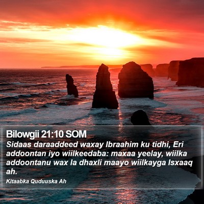 Bilowgii 21:10 SOM Bible Verse Image