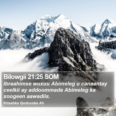 Bilowgii 21:25 SOM Bible Verse Image
