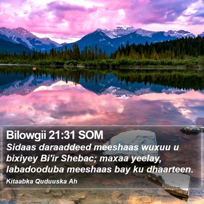 Bilowgii 21:31 SOM Bible Verse Image