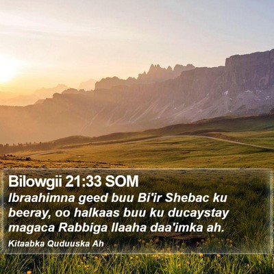 Bilowgii 21:33 SOM Bible Verse Image