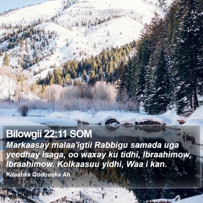 Bilowgii 22:11 SOM Bible Verse Image