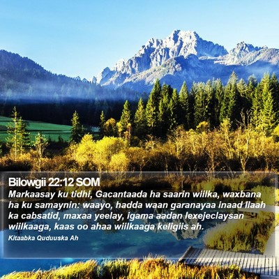 Bilowgii 22:12 SOM Bible Verse Image