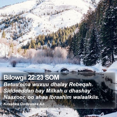 Bilowgii 22:23 SOM Bible Verse Image
