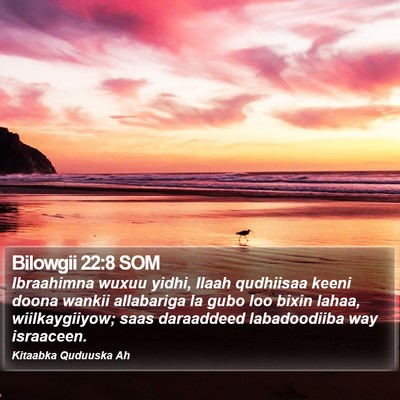 Bilowgii 22:8 SOM Bible Verse Image