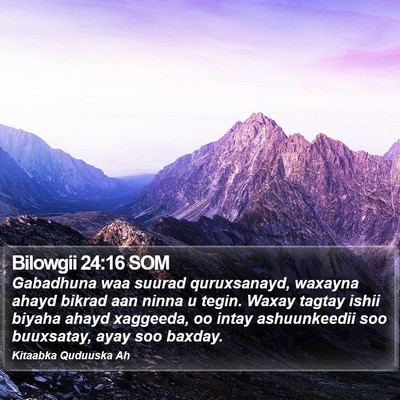 Bilowgii 24:16 SOM Bible Verse Image