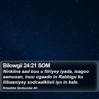 Bilowgii 24:21 SOM Bible Verse Image