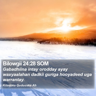 Bilowgii 24:28 SOM Bible Verse Image