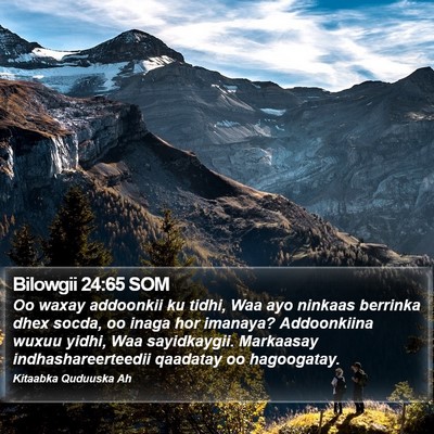 Bilowgii 24:65 SOM Bible Verse Image