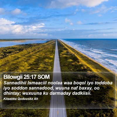 Bilowgii 25:17 SOM Bible Verse Image