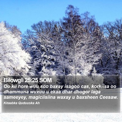 Bilowgii 25:25 SOM Bible Verse Image